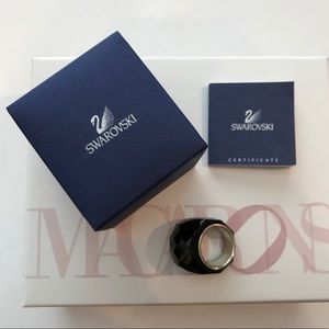 Swarovski crystal nirvana jet ring black sz 6
